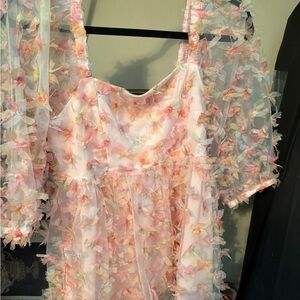 Floral Embellished Pink Blouse